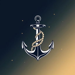 A captivating design featuring a classic sea anchor as the central focus, including intricate details such as ropes elegantly wrapped around it