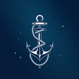 A captivating design featuring a classic sea anchor as the central focus, including intricate details such as ropes elegantly wrapped around it