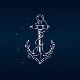 A captivating design featuring a classic sea anchor as the central focus, including intricate details such as ropes elegantly wrapped around it