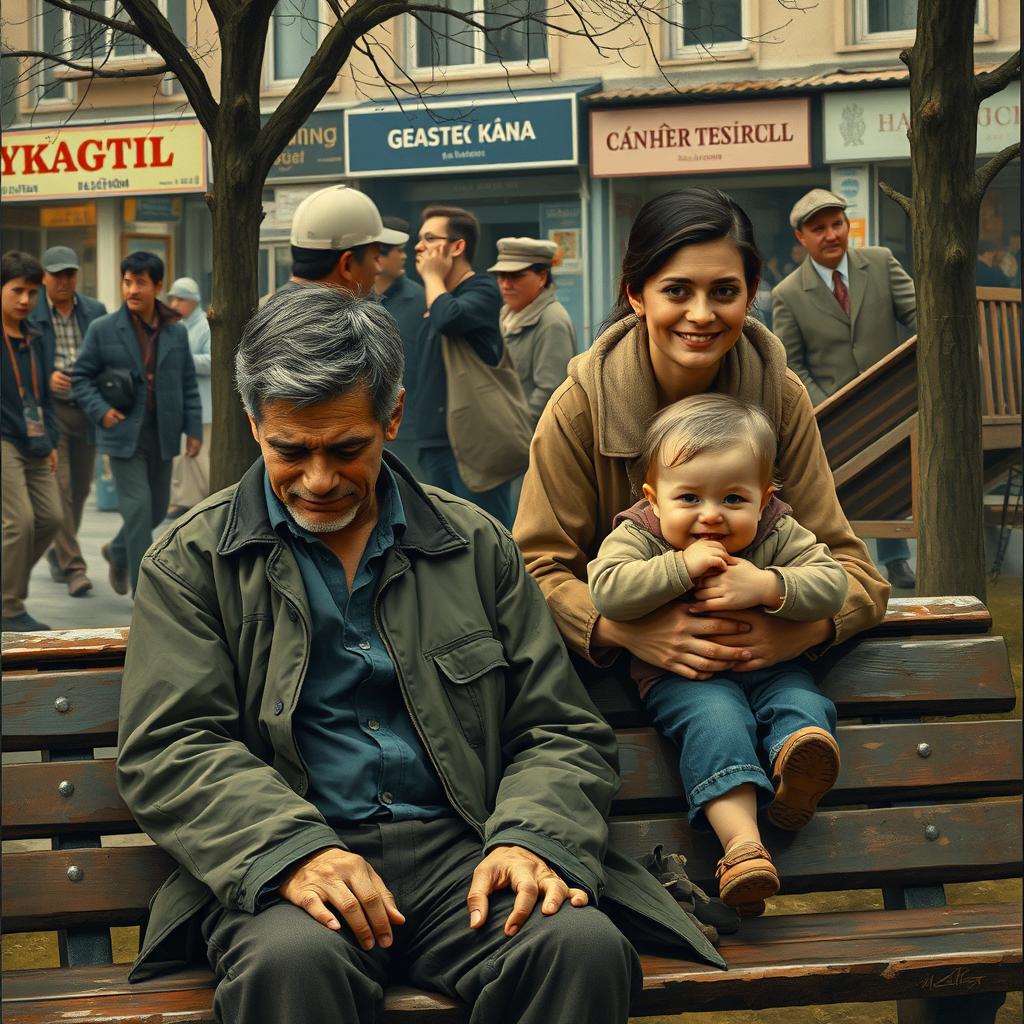 A captivating scene depicting the everyday life of working-class individuals, showcasing their struggles and resilience