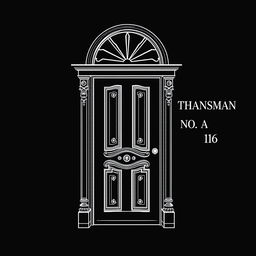 An illustration of a classic-style door featuring intricate and elegant ornamental details