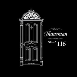 An illustration of a classic-style door featuring intricate and elegant ornamental details