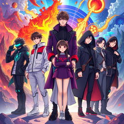 A vibrant and dynamic cover picture illustrating a fanfiction crossover between BTS, Seventeen, and TXT characters in a fantastical setting