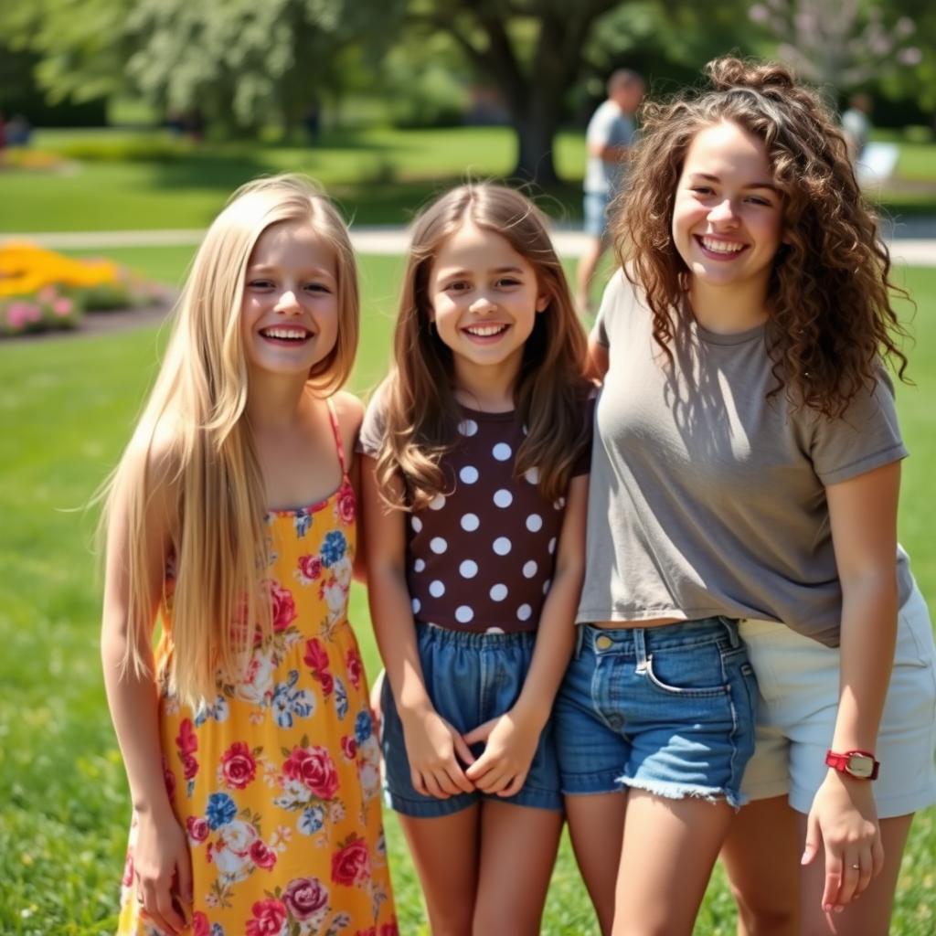 Three girls together in a lively setting