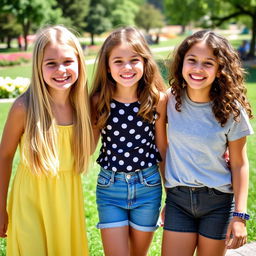 Three girls together in a lively setting