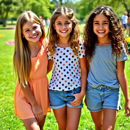 Three girls together in a lively setting