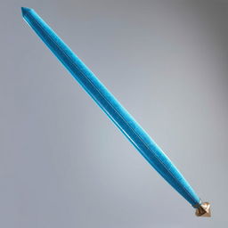 A long sword featuring an elegant design, with a blade that resembles faded blue crystal glass