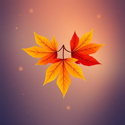 A vibrant illustration featuring autumn leaves prominently displayed in the center of the image