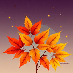 A vibrant illustration featuring autumn leaves prominently displayed in the center of the image