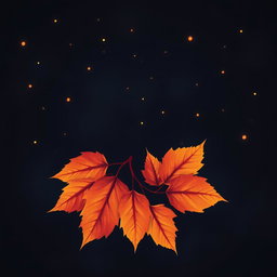 A captivating illustration featuring vibrant autumn leaves prominently displayed in the center of the image