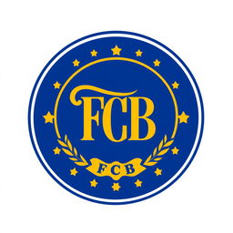 A soccer club logo featuring the initials 'FCB' prominently in the center