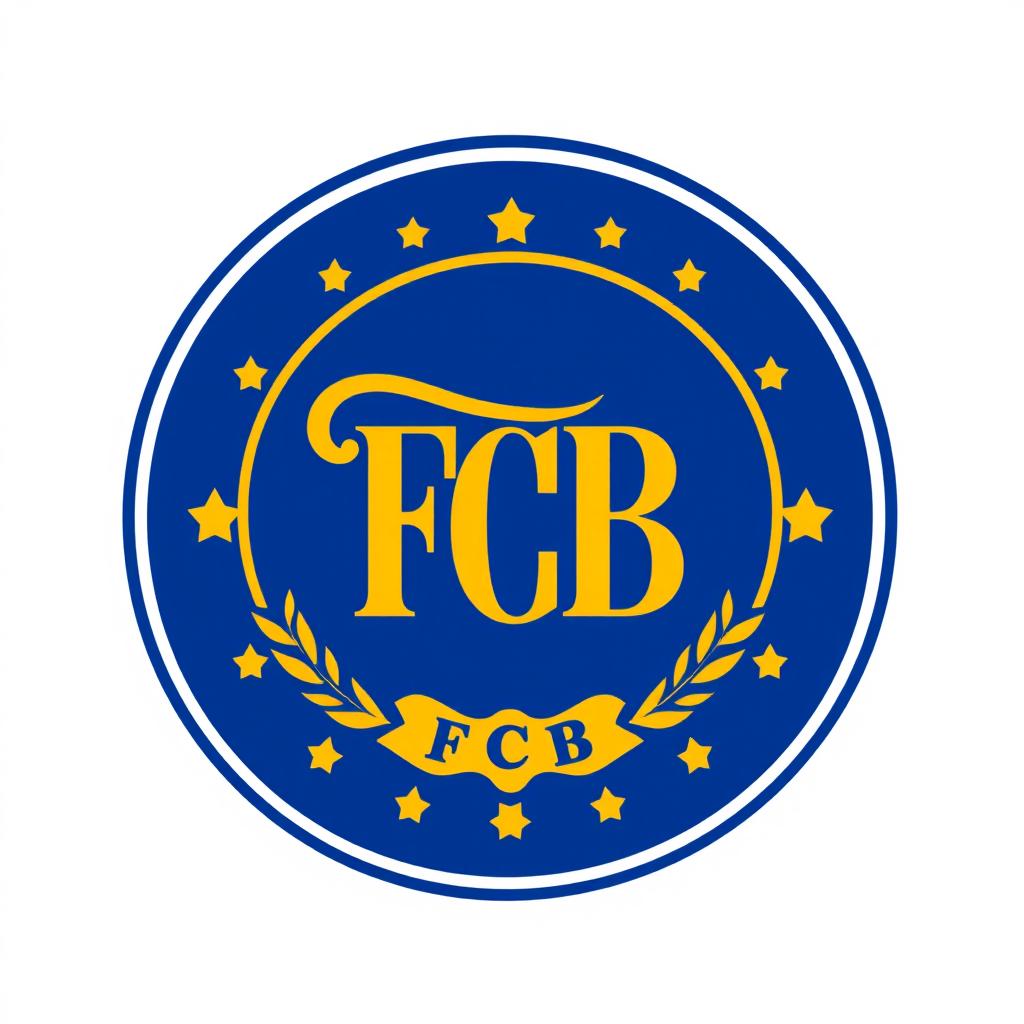 A soccer club logo featuring the initials 'FCB' prominently in the center