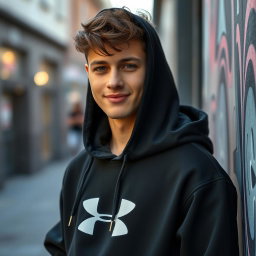 A stylish and modern black hoodie, featuring a soft fabric texture with a cozy fit