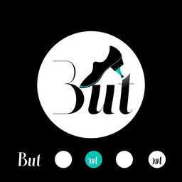 A stylish and modern logo design for a shoe store named 'But'