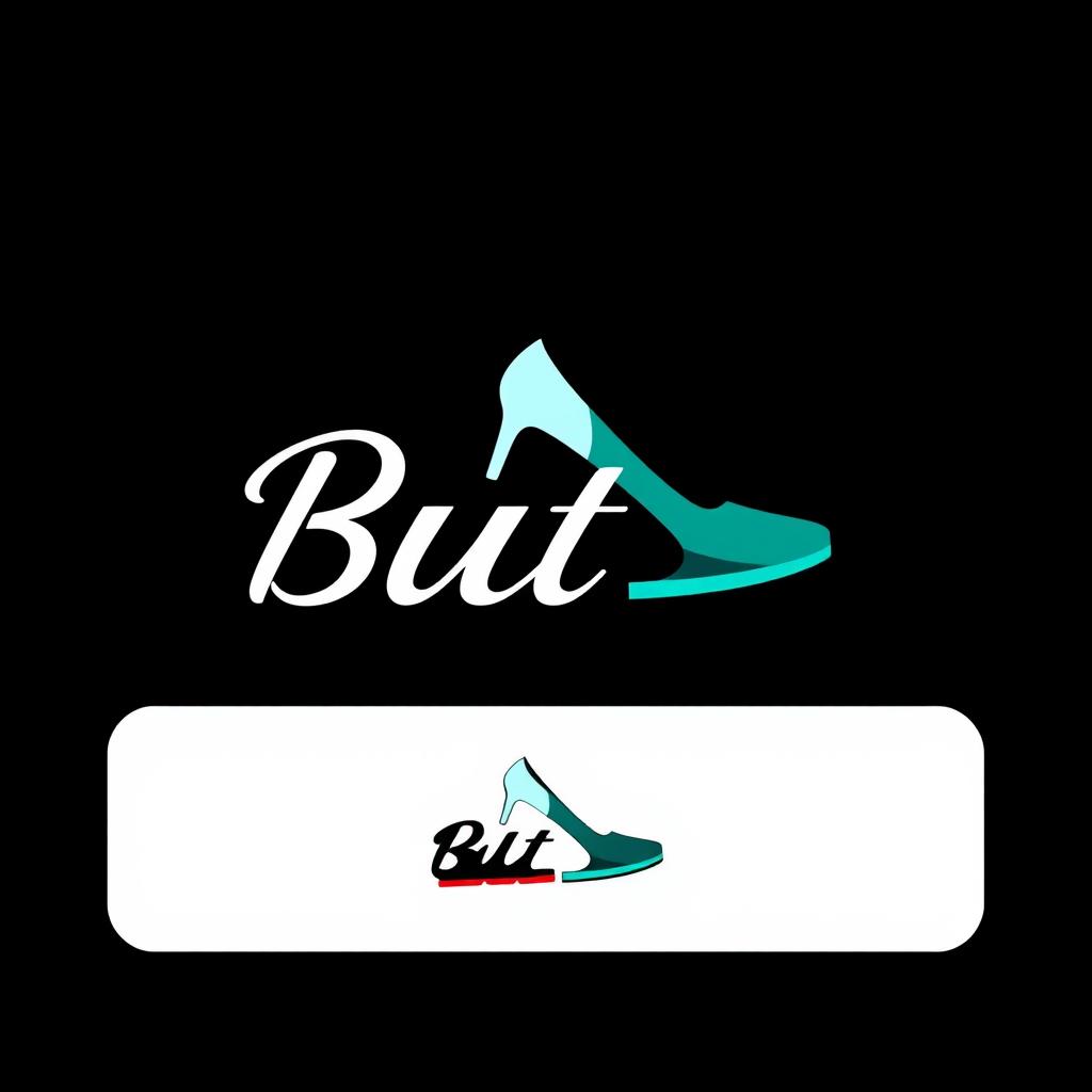 A stylish and modern logo design for a shoe store named 'But'