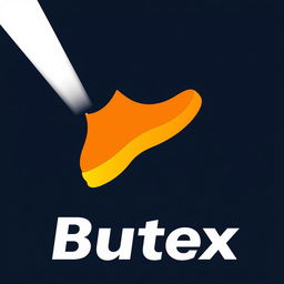 A bold and creative logo design for a shoe store named 'Butex'
