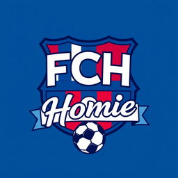 A soccer club logo featuring the name 'FCH Homie', designed in the style of the Barcelona logo