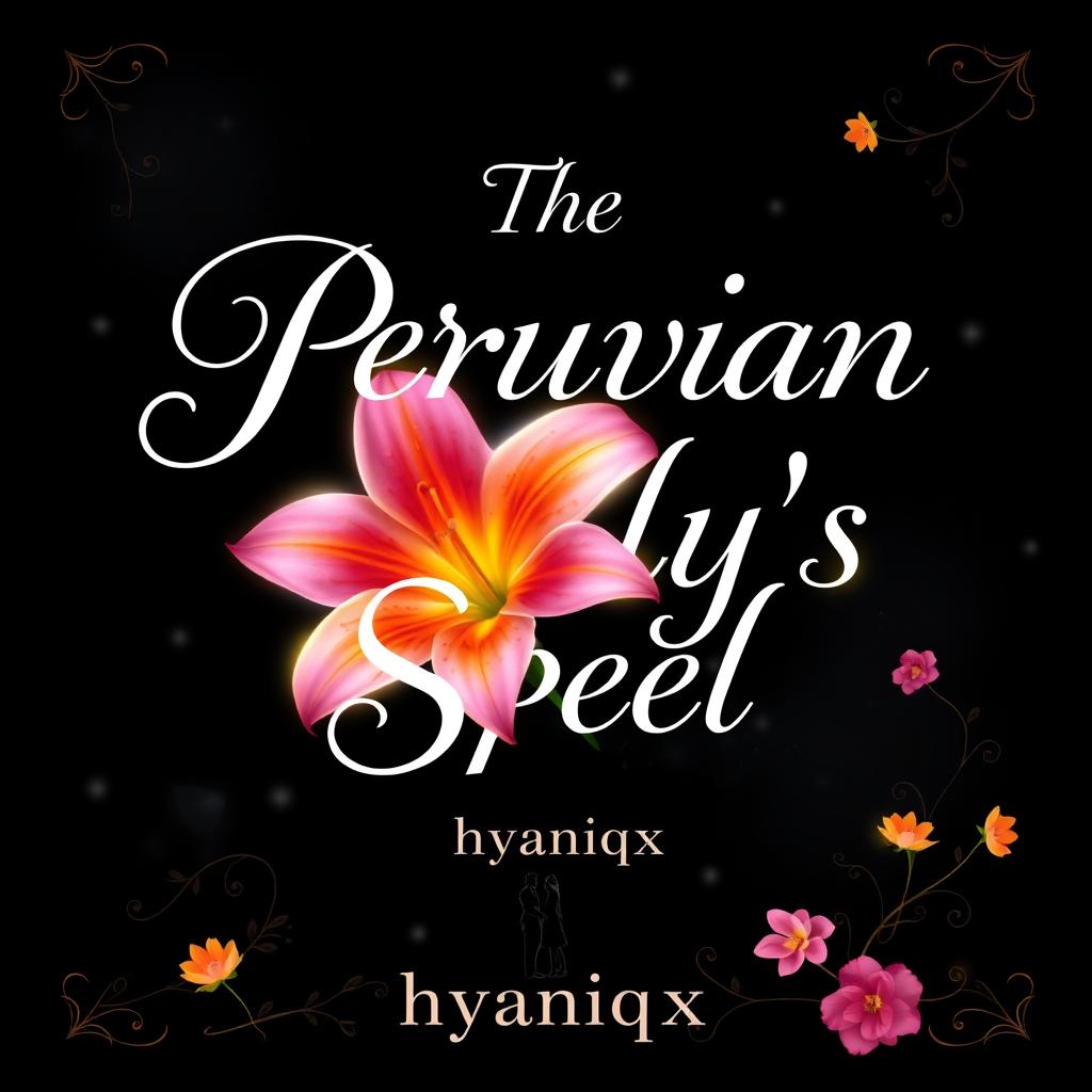 A captivating book cover design for 'The Peruvian Lily's Spell', featuring the title in large, elegant cursive lettering