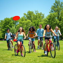 A group of healthy and active teenagers enjoying a sunny day at a park