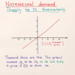 A graph illustrating the economic principle of increased demand while supply remains constant