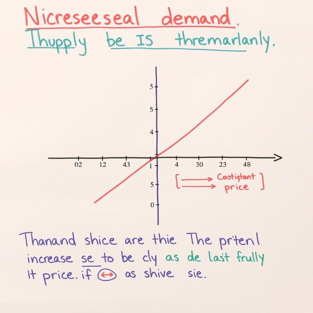 A graph illustrating the economic principle of increased demand while supply remains constant