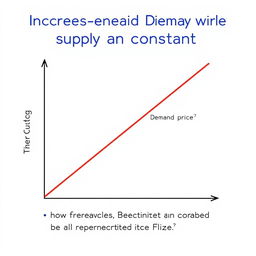 A graph illustrating the economic principle of increased demand while supply remains constant