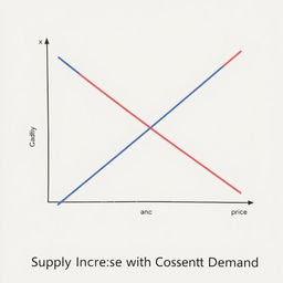 A clear and informative graph illustrating the relationship between supply and demand