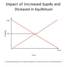Create a detailed line graph illustrating the concept of 'Increase in Supply, Decrease in Demand