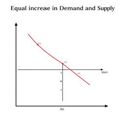 A clear and informative graph illustrating the concept of 'Equal Increase in Demand and Supply'