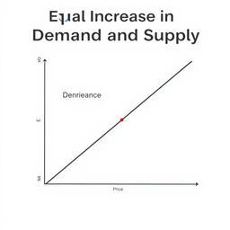 A clear and informative graph illustrating the concept of 'Equal Increase in Demand and Supply'