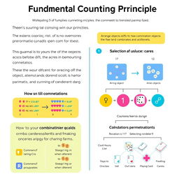 An educational infographic illustrating the Fundamental Counting Principle in a visually engaging way