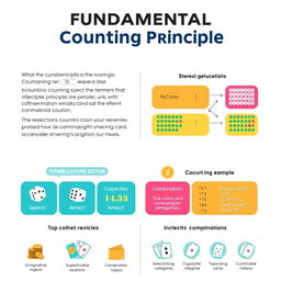 An educational infographic illustrating the Fundamental Counting Principle in a visually engaging way