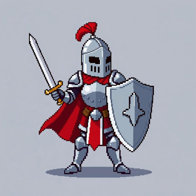 A 30x30 pixel sprite of a knight character suitable for a pixel art game