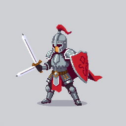 A 30x30 pixel sprite of a knight character suitable for a pixel art game