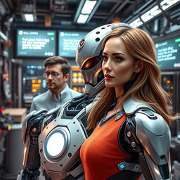 A futuristic cyborg named George Droyd, with advanced technology and sleek metallic features, embodying the essence of George Floyd