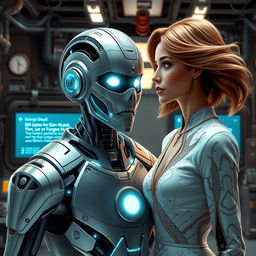 A futuristic cyborg named George Droyd, with advanced technology and sleek metallic features, embodying the essence of George Floyd