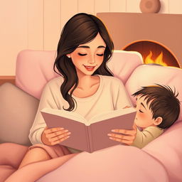 A warm and inviting illustration of a mother figure, embodying love and nurturing