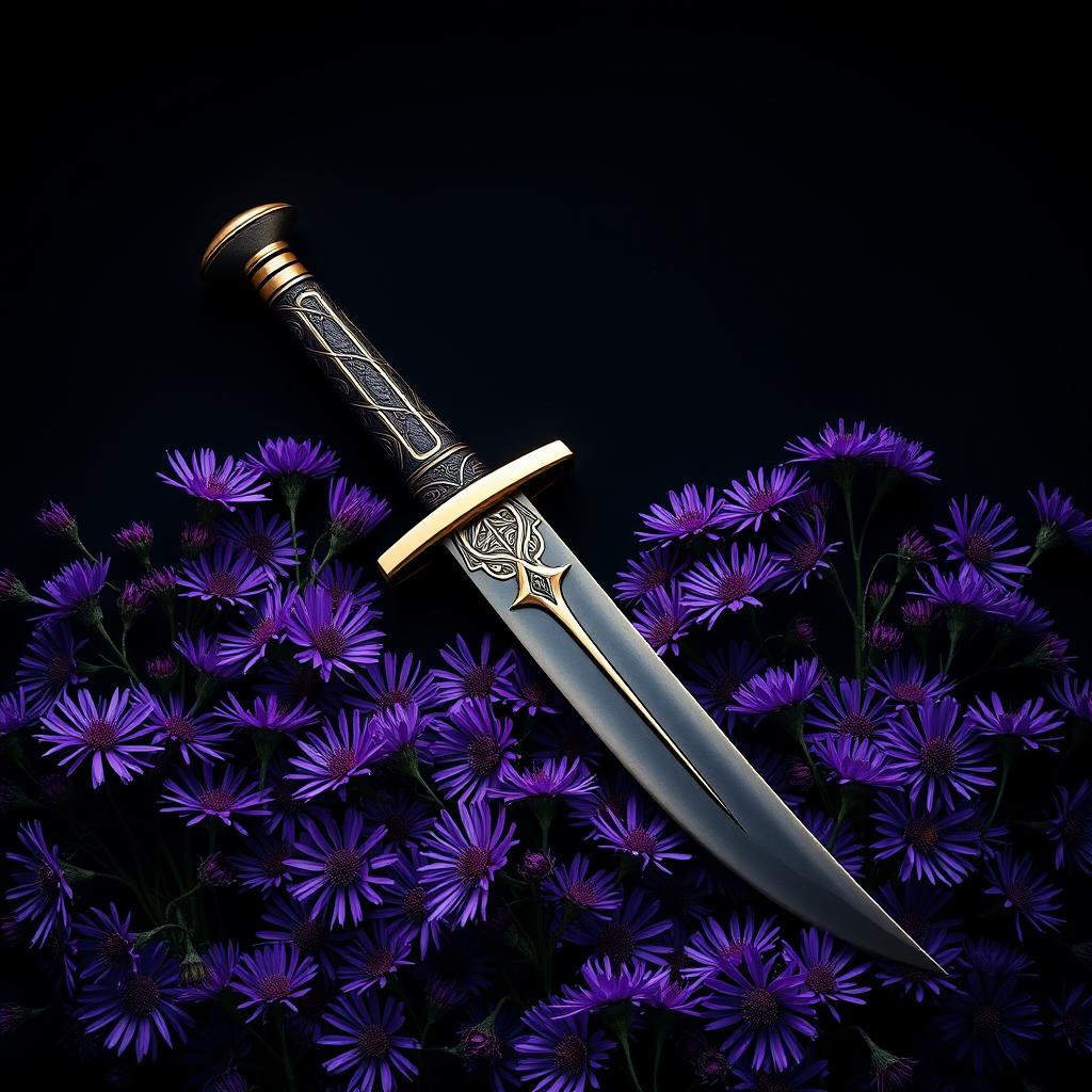 Enchanting Ritual Dagger on Aster Flowers