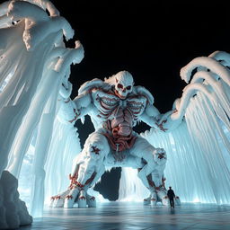 A colossal titan made entirely of ice, resembling a living creature