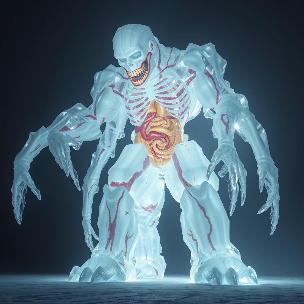 A colossal titan made entirely of ice, resembling a living creature