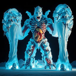 A colossal titan made entirely of ice, resembling a living creature