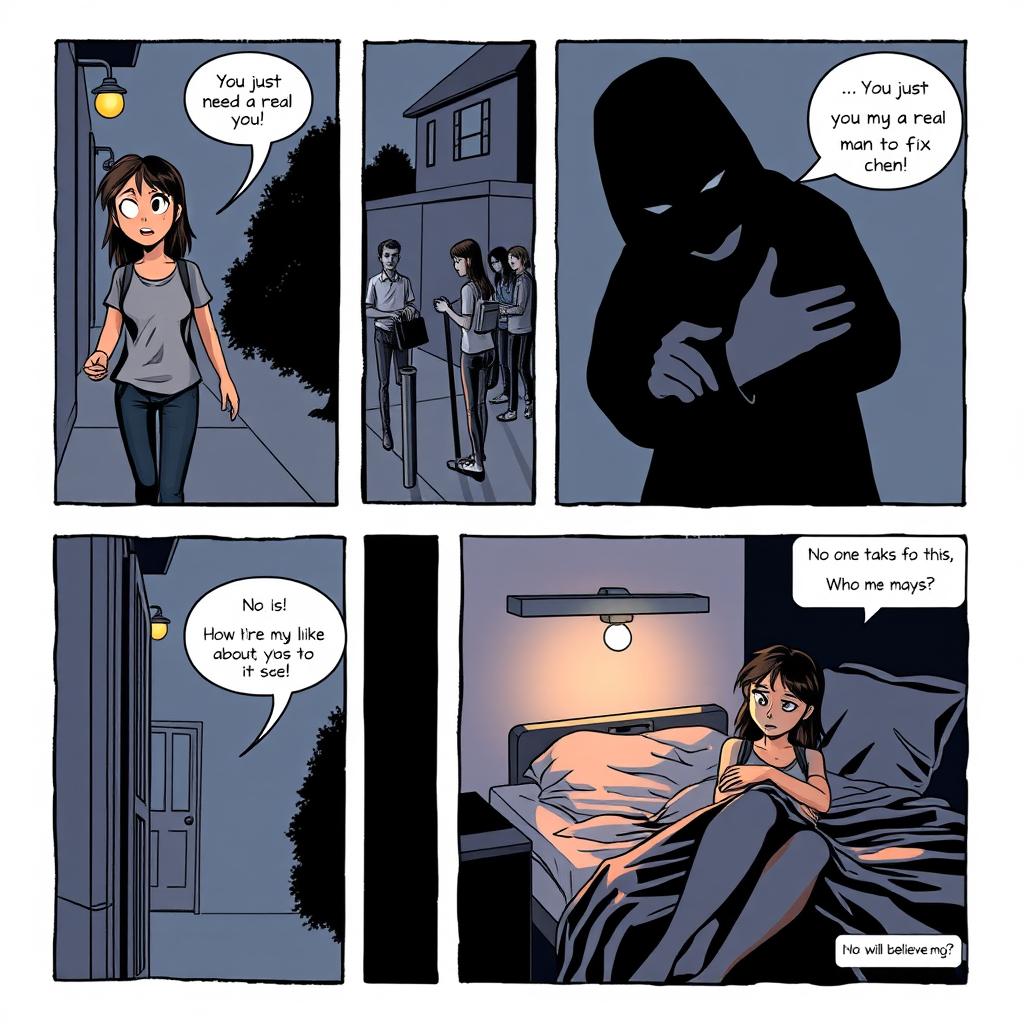 A comic strip depicting the story of Mia, a young lesbian woman