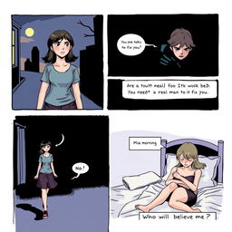 A comic strip depicting the story of Mia, a young lesbian woman