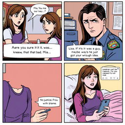 A comic strip illustration consisting of four panels depicting a dramatic narrative