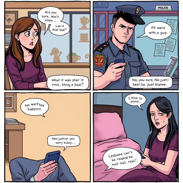 A comic strip illustration consisting of four panels depicting a dramatic narrative