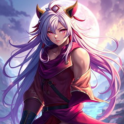 A stunning and dynamic portrait of a futanari character, showcasing a blend of masculine and feminine features