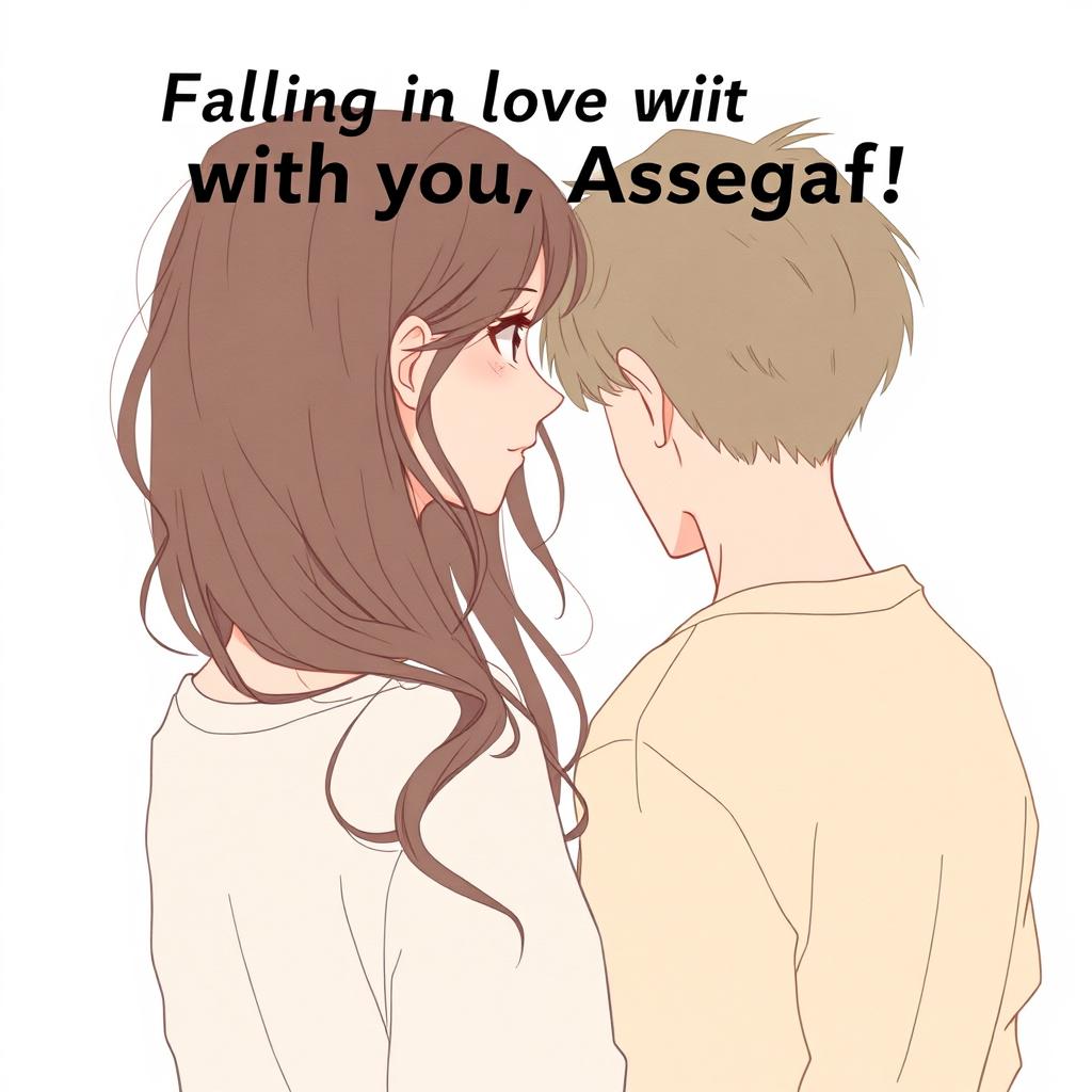 A novel cover illustration for the story titled 'Falling in love with you, Assegaf!' featuring the title text 'Falling in love with you, Assegaf!' in black font, prominently displayed at the top or center of the image