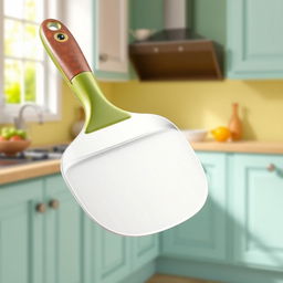 A kitchen spatula creatively redesigned with the end of the handle shaped like a turtle's body