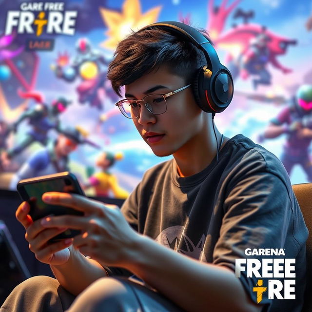 A skilled Garena Free Fire player in action, immersed in gameplay