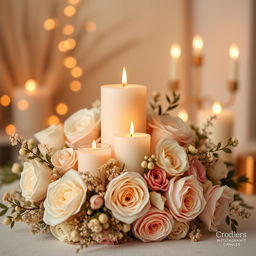 A stylish and elegant profile picture for an Instagram account dedicated to a business creating candle bouquets and scented candles